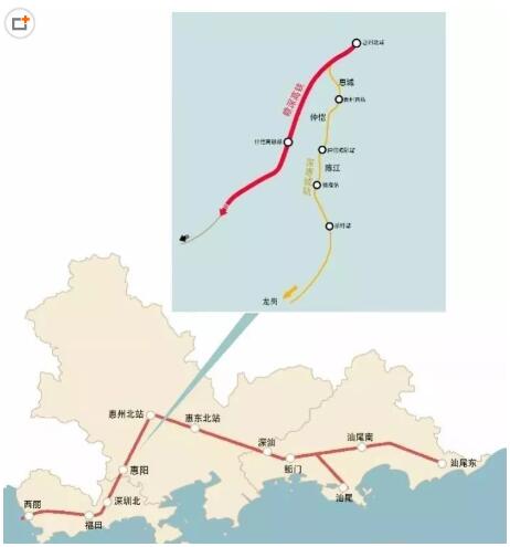 汕梅高鐵最新線路圖，連接粵東的新動脈